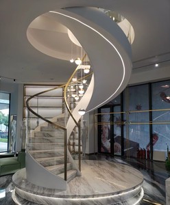 <span class=keywords><strong>Scala</strong></span> a Chiocciola Interna di Alta Gamma dello Zhejiang con Ringhiera in Vetro e Installazione Inclusa - Product Image 5