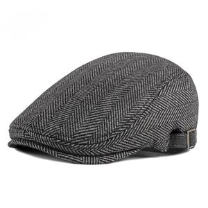 Nuevas Boinas <span class=keywords><strong>de</strong></span> Hombre para Primavera/Otoño, Boina Británica Retro <span class=keywords><strong>de</strong></span> Lana y Sarga, Sombrero Casual Tipo <span class=keywords><strong>Calabaza</strong></span>, Boinas Planas - Product Image 2
