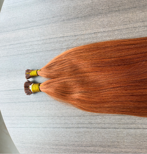 Capelli Veri Grezzi 10''-30'' Remy Castano Rame, Extension I-Tip MicroLink con Cuticole Allineate, 100% Capelli Umani Veri per Ingrosso - Product Image 4