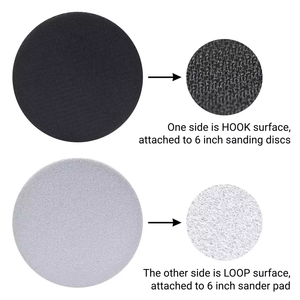 Estoque local nos EUA-6 Polegada Soft Foam Interface Lixar Disco com Gancho e <span class=keywords><strong>Loop</strong></span> Abrasivo Backing Pad para Lixadeira Buffer - Product Image 3