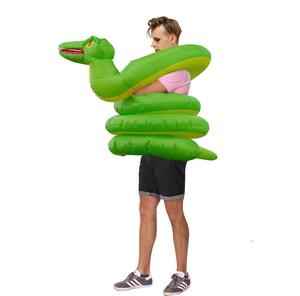 Venta al por mayor de <span class=keywords><strong>Halloween</strong></span> divertido adultos Animal verde <span class=keywords><strong>serpiente</strong></span> inflable traje de - Product Image 5