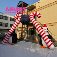 Arches de bonbons gonflables de décoration de Noël, pingouins de Noël gonflables et arc de bonbons pour l'affichage