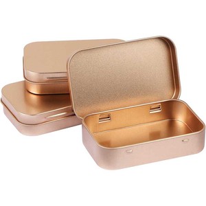 Empty Custom Printed square Black Silver <strong>Rose</strong> Gold Rectangular Stationery Can Small <strong>Chocolate</strong> Metal <strong>Tin</strong> Box with Hinged Lid <strong>Tins</strong> - Product Image 2