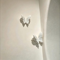 Ensemble de décorations murales en résine blanche en forme de papillon, sculpture 3D, décoration pour salon, chambre à coucher, mariage, fête