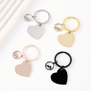 Stainless Steel Heart-shaped Mustard Seed Laser Engraving logo Color Printing Blank Material DIY Metal Keychain - Product Image 4