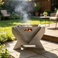 Brasero moderne en métal à monter soi-même pour extérieur, idéal pour la cuisson et le chauffage dans la cour et sur la terrasse