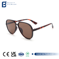 Lunettes de soleil unisexes 2026 de luxe, monture PC sophistiquée effet écaille de tortue, verres PC dégradés marron, style vintage rétro de créateur