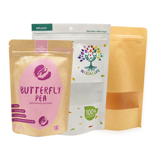 Bolsa de Papel Kraft Ecológica con Cierre Hermético y Ventana Transparente para Proteína en Polvo, Impresa Digitalmente y Personalizada - Product Image 6