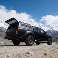Bâche de benne universelle en acier au manganèse sur mesure pour pick-up (compatible avec une benne de 2 m) avec fenêtre coulissante des deux côtés et aileron arrière en option