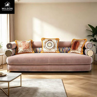 Italienisches Luxus Retro Samt Dreisitzer-Sofa Hochwertige Wohnzimmermöbel für Hotel und Villa