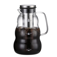 Cafetière en verre borosilicate de haute qualité en forme de gourde, capacité de 2, avec filtre en acier inoxydable