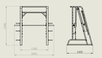Máquina Smith Multifuncional Compacta LC EM1028 con Barra de Dominadas Integrada y Soportes para Mancuernas, Diseño que Ahorra Espacio para Gimnasio en Casa