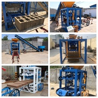 Machine à fabriquer des blocs de béton semi-automatique Kaidong QT4-23A PLC Pump Engine Concrete Interlock Block Making Machine