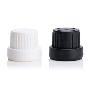 Capuchon à grande tête noir et blanc à 18 dents avec <span class=keywords><strong>bouchon</strong></span> intérieur en liège 1.0 bouteille d'huile essentielle <span class=keywords><strong>bouchon</strong></span> antivol en plastique à <span class=keywords><strong>gros</strong></span> grains - Product Image 1