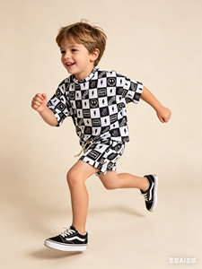 Ensemble de vêtements pour bébé garçon cool et décontracté, <span class=keywords><strong>t</strong></span>-<span class=keywords><strong>shirt</strong></span> surdimensionné en coton et short, tenue 2 pièces pour bébé - Product Image 5