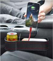 Nouvelle arriveL siège avant de voiture côté organisateur siège Console voiture Gap remplissage organisateur boîte de rangement avec porte-gobelet
