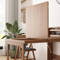 Table à manger extensible en bois massif NOVA, finition noyer de luxe, ensemble de meubles de salle à manger, 4 à 6 places, design minimaliste