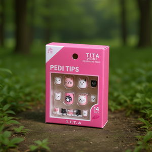 T.I.T.A Pedi Tips 14 piezas de decoración de uñas con diseño de gato para pedicura y manicura - Product Image 3