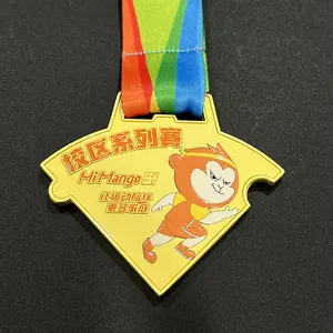 Manufacturer Supplier Custom Zinc Alloy Enamel 3D School Sports Champion Honor Souvenir Puzzle Medal