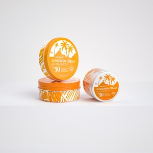 Custom Logo Aluminum Tin Jar for <b>Sunscreen</b> Cream Packaging Recyclable Metal Cosmetic Container - Product Image 3