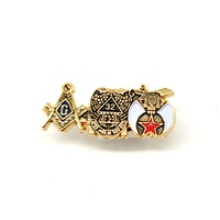 Freemason Kustom Enamel Pin Masonic Regalia Lapel Pin Mason Skotlandia Rite Shriner Lapel Pin