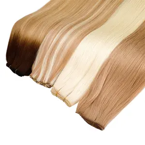 LeShine बाल कस्टम फैक्टरी अनुकूलित रंग आकार लंबाई रेमी बाल मुलायम पतली हाथ बंधे कपड़ा एक्सटेंशन