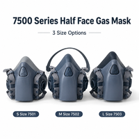 Demi-masque respiratoire en silicone CF7502 réutilisable avec cartouche, certifié CE EN140 NIOSH, pour produits chimiques et peinture en aérosol, vente en gros, expédition immédiate