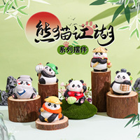Figurine décorative créative en résine de la série Panda Jianghu, fabriquée au Zhejiang, 12+ modèles, unisexe, petite décoration de bureau, thème marin