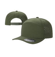 Casquette de baseball perforée au laser à 7 panneaux, imperméable, avec logo personnalisé, casquette de sport ventilée, casquette de camionneur à visière plate vierge