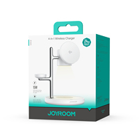 JOYROOM jam tangan Earphone 15w, pengisi daya Cepat magnetik dapat dilipat 4 dalam 1 tanpa kabel dengan lampu