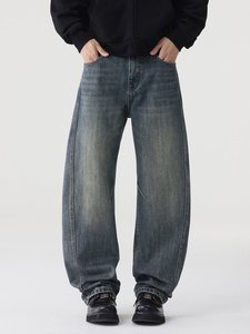 New and <strong>Soft</strong> <strong>Jeans</strong> for Men and Women Spring and Autumn Vintage Washed Men's <strong>Jeans</strong> Man Zipper Loose Straight Leg <strong>Jeans</strong> - Product Image 6