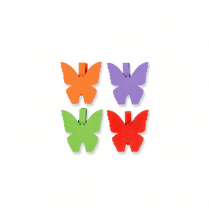 Ilan Mollette in Legno a Forma di Farfalla 3,5cm 4 Pezzi Clip Colorate per Vestiti - Product Image 3
