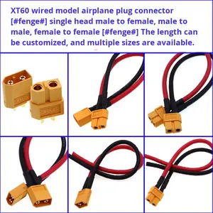 Enchufe Amass/<span class=keywords><strong>M</strong></span> Xt60 con cable adaptador de alta corriente para modelo de avión enchufes de batería de litio para IC - Product Image 3