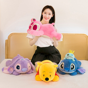 Linda Manta de Peluche de Oso Rosa de Dibujos Animados 2 en 1, Almohada de Franela Suave con Animal de Peluche y Cojín a Juego Kawaii para Siesta en la <span class=keywords><strong>Oficina</strong></span> - Product Image 3