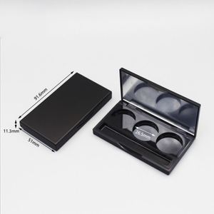 Venta caliente popular mate negro <span class=keywords><strong>rectangular</strong></span> plástico vacío sombra de ojos paleta envase cosmético con espejo transparente - Product Image 4