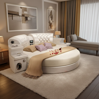 KEHUI Modernes Kingsize-Bett mit Holzrahmen, PU-Leder-Polsterung, Smart-Bed-Funktion, Lautsprecher, Stauraum, Schwarz, Luxuriöses Küstendesign, Schlafzimmermöbel