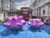 Fleurs gonflables géantes d'Inflatables de publicité commerciale de ch pour le but décoratif