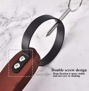 Soporte de Madera para Jamón con Barra de Fijación de Acero Inoxidable, Base Estable Antideslizante para Jamón Español e Italiano - Product Image 3