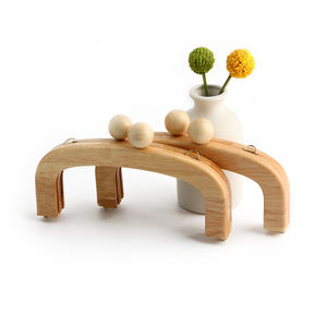 Nolvo World 20cm sac à main en bois sac cadre poignée bricolage carré écologique tissé à la main accessoires bagages valise <span class=keywords><strong>couture</strong></span> portefeuille - Product Image 4