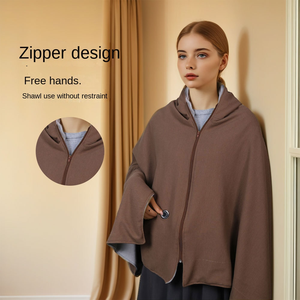 Châle chauffant portable et tendance, alimenté par USB, avec contrôle de température, en tricot doux, style chapeau, couverture électrique - Product Image 2