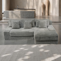 Modernes Breitgeripptes Cord-Sofa L-förmiges Modulares Cloud-Sofa mit Schwammfüllung für Wohnzimmer