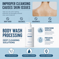 Gel Douche Personnalisable 4-en-1 aux Acides Aminés avec Acide Hyaluronique, Acide Citrique et Bétaïne pour Peaux Sèches : Nourrissant, Nettoyant en Profondeur, Hydratant
