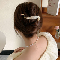 Épingles à Cheveux en Gros Tendance, Pince Torsadée en Alliage avec Perles, Barrettes Douces pour Queue de Cheval, Pinces à Cheveux pour Femme