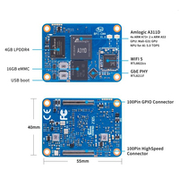 Kit de Módulo Informático JA-CM4 Amlogic A311D, CPU de Cuatro Núcleos Cortex-A73/A53, 4GB de RAM, 16GB eMMC, NPU de 5.0 TOPS para Proyectos de IA e Integración