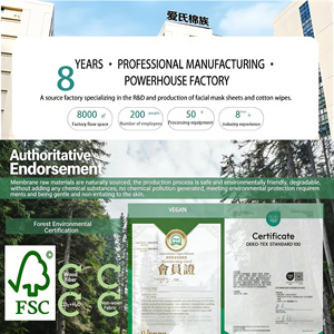 Mascarilla Facial de Tela No Tejida Y115 Biodegradable de Fibra de Algas Blancas con Súper Absorción de Agua, Sin Comprimir - Product Image 5