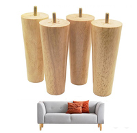 Pieds de meubles cylindriques et ovales en bois massif de remplacement pour tables et chaises MiWood Brand Set