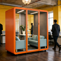Cabines insonorisées modulaires modernes en acier, extensibles, réglables, multi-personnes, mobiles, pour bureaux, bâtiments, télétravail, écoles, salles de réunion
