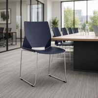 Chaise de bureau, de conférence, de formation, d'attente ou pour visiteurs, de haute qualité, empilable, avec base en plastique PP et structure en métal chromé