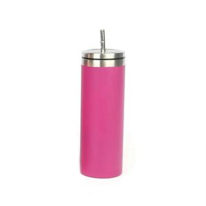 Gobelet isotherme droit 600 ml en acier inoxydable 304 (intérieur) et 201 (extérieur) avec paille intégrée - Product Image 2