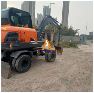 Excavatrice d'occasion Doosan DX60W de Corée Machine à pneus de 6 tonnes avec roues de 60W Les composants principaux incluent la vente d'engrenages de moteur de pompe à moteur - Product Image 2